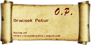 Oracsek Petur névjegykártya